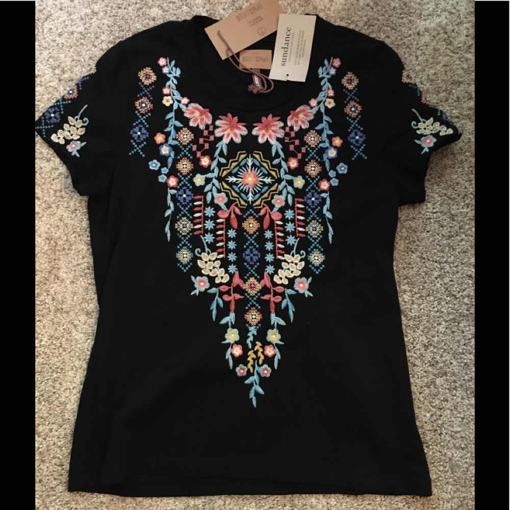 New embroidered t-shirt from Sundance Outlet.